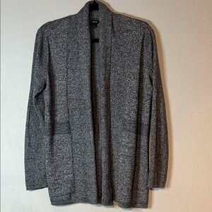 APT.9 Gray Marled Open Front Cardigan Soft Knit Cozy Layering Sweater M